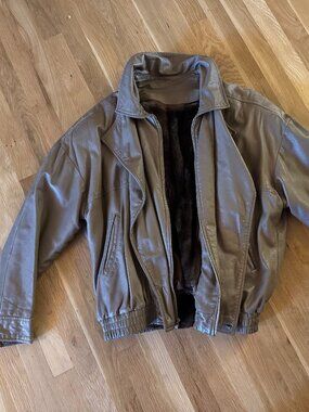 Leather jacket with Mink lining